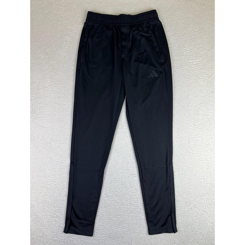 Adidas Mens Small Black Knit Tapered Tricot Training Track Pants KD3638